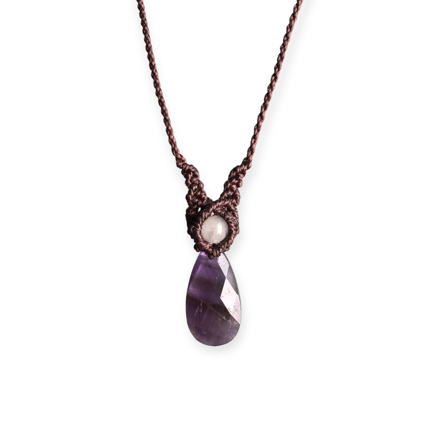 Texture Quartz Macrame Necklaces