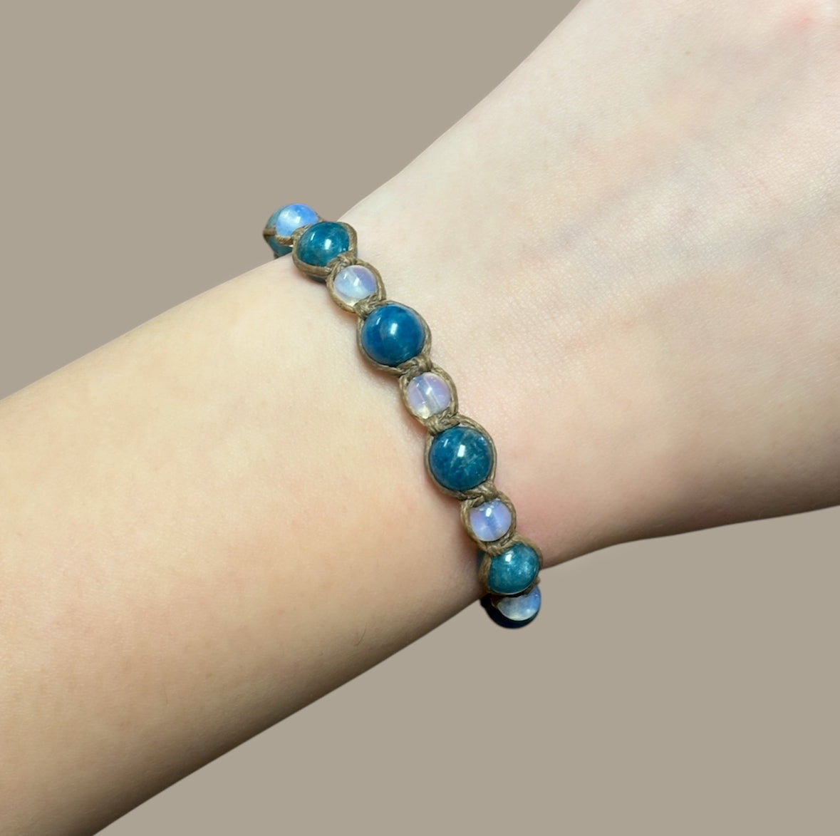 Apatite & Opalite Macrame Bracelet