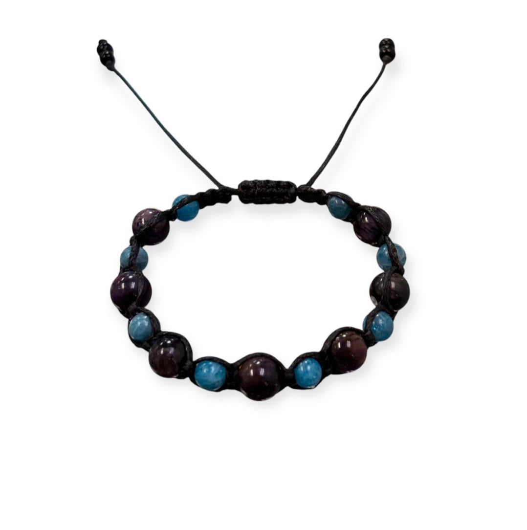 Galaxy Tiger Eye & Apatite Macrame Bracelet