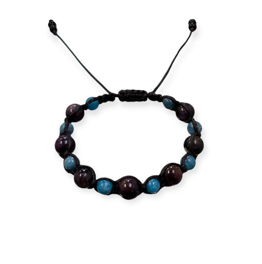 Galaxy Tiger Eye & Apatite Macrame Bracelet