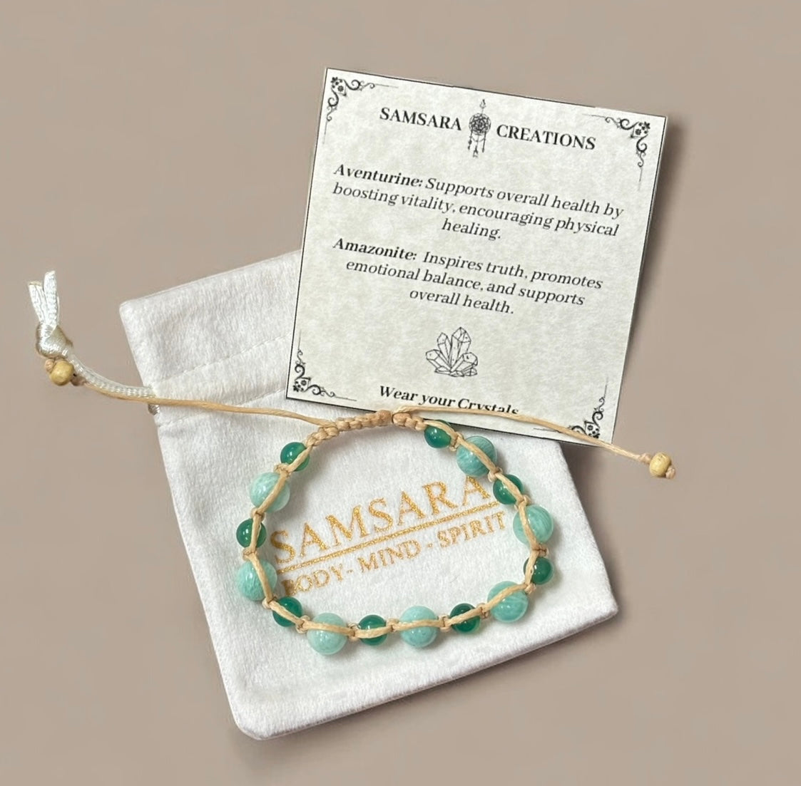 Amazonite & Aventurine Macrame Bracelet