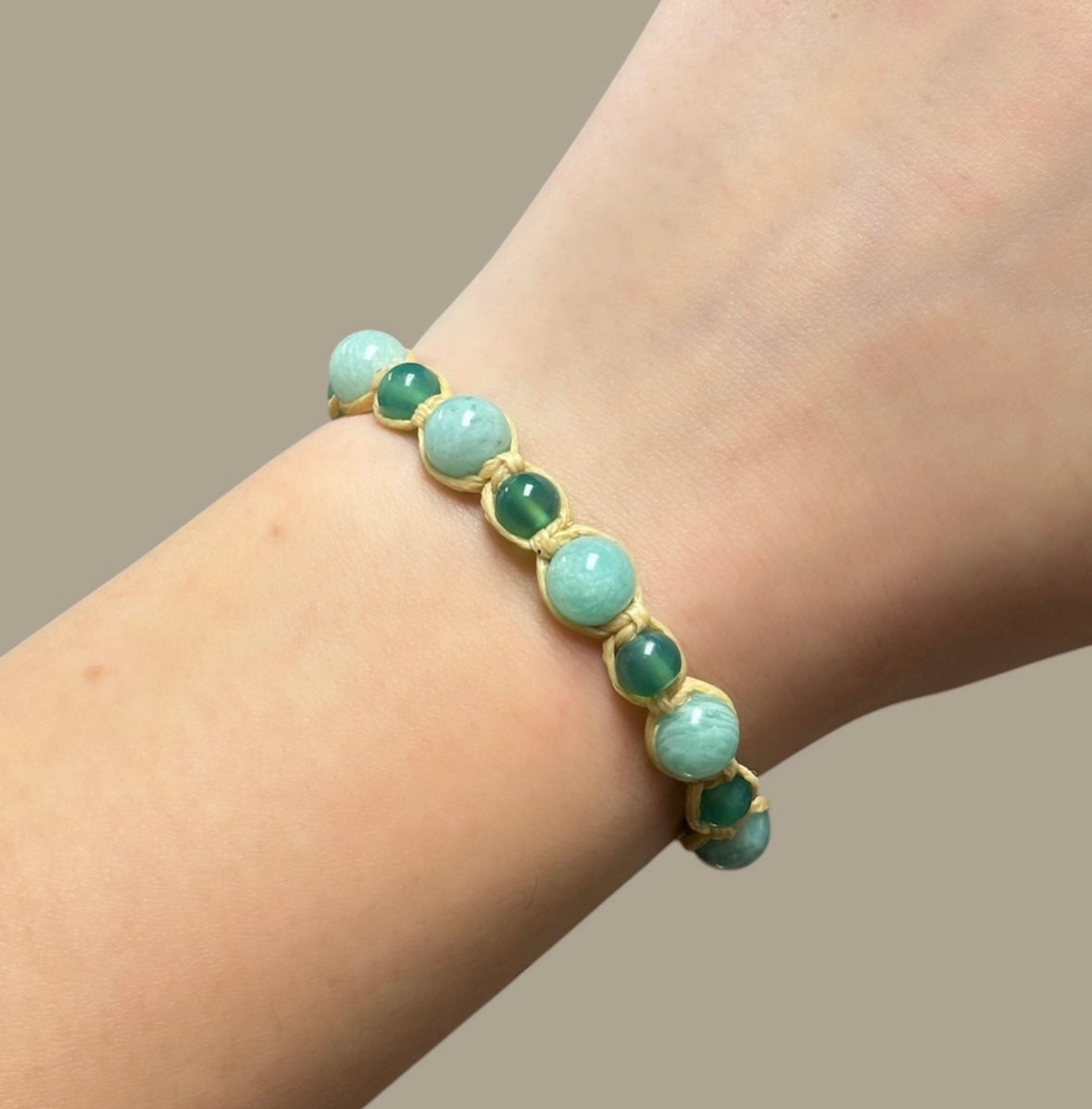 Amazonite & Aventurine Macrame Bracelet