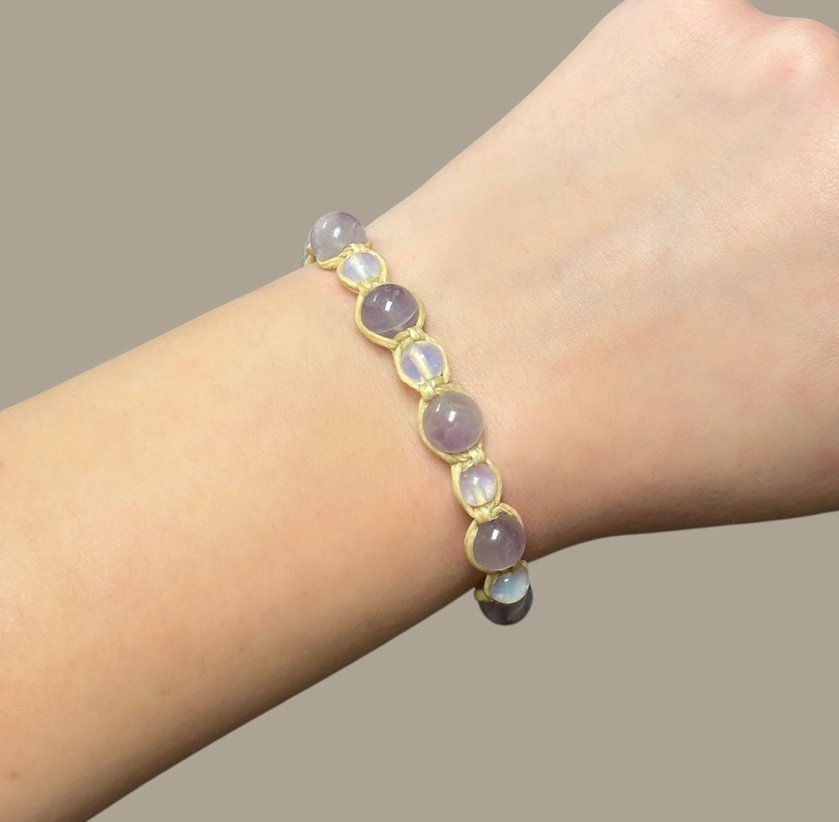 Amethyst & Opalite Macrame Bracelet