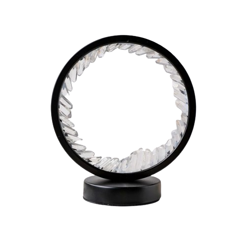 Clear Quartz Black Lamp