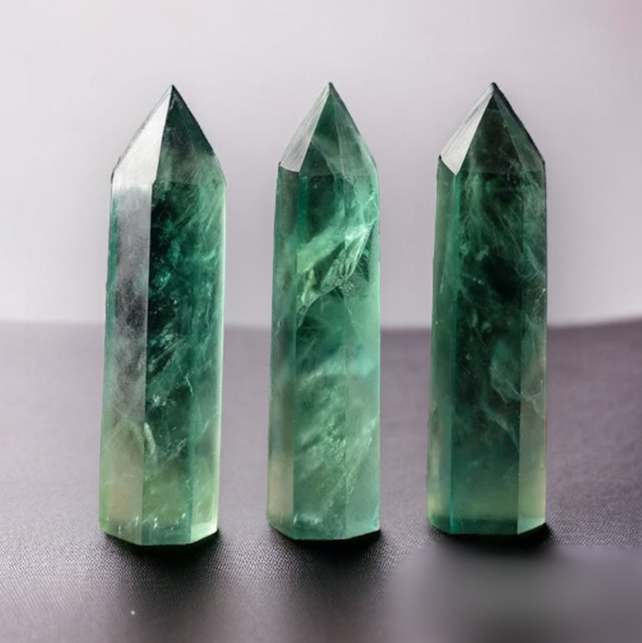 Green Fluorite Healing Tower