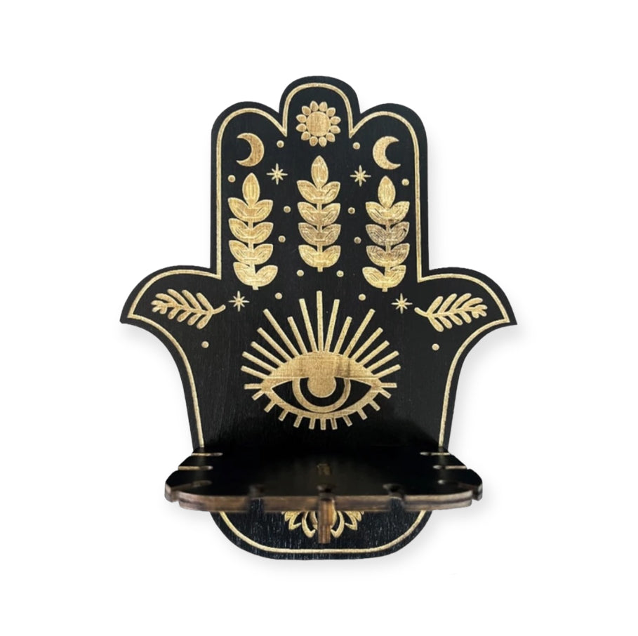 Fatima Hand Black & Gold Shelf