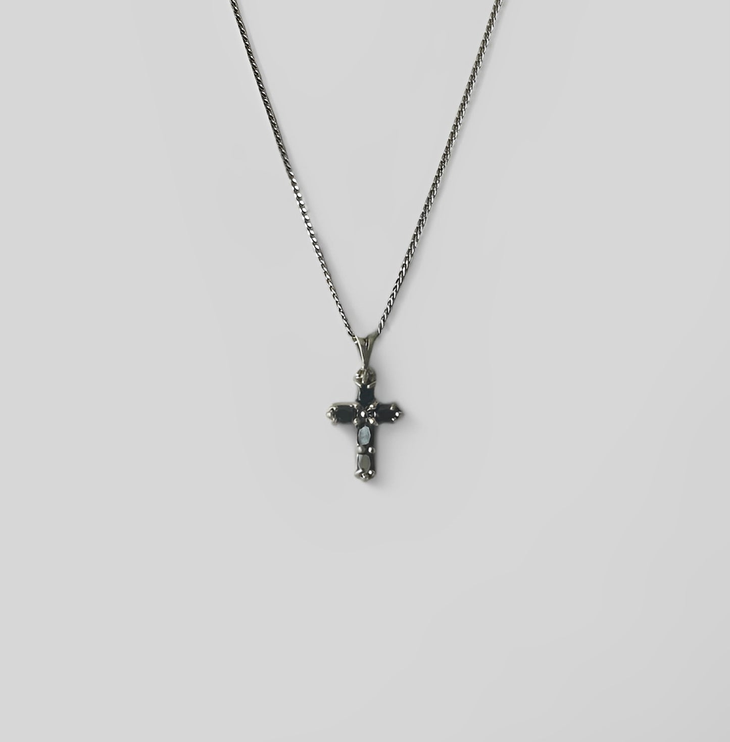 Silver Pendant Black Cross