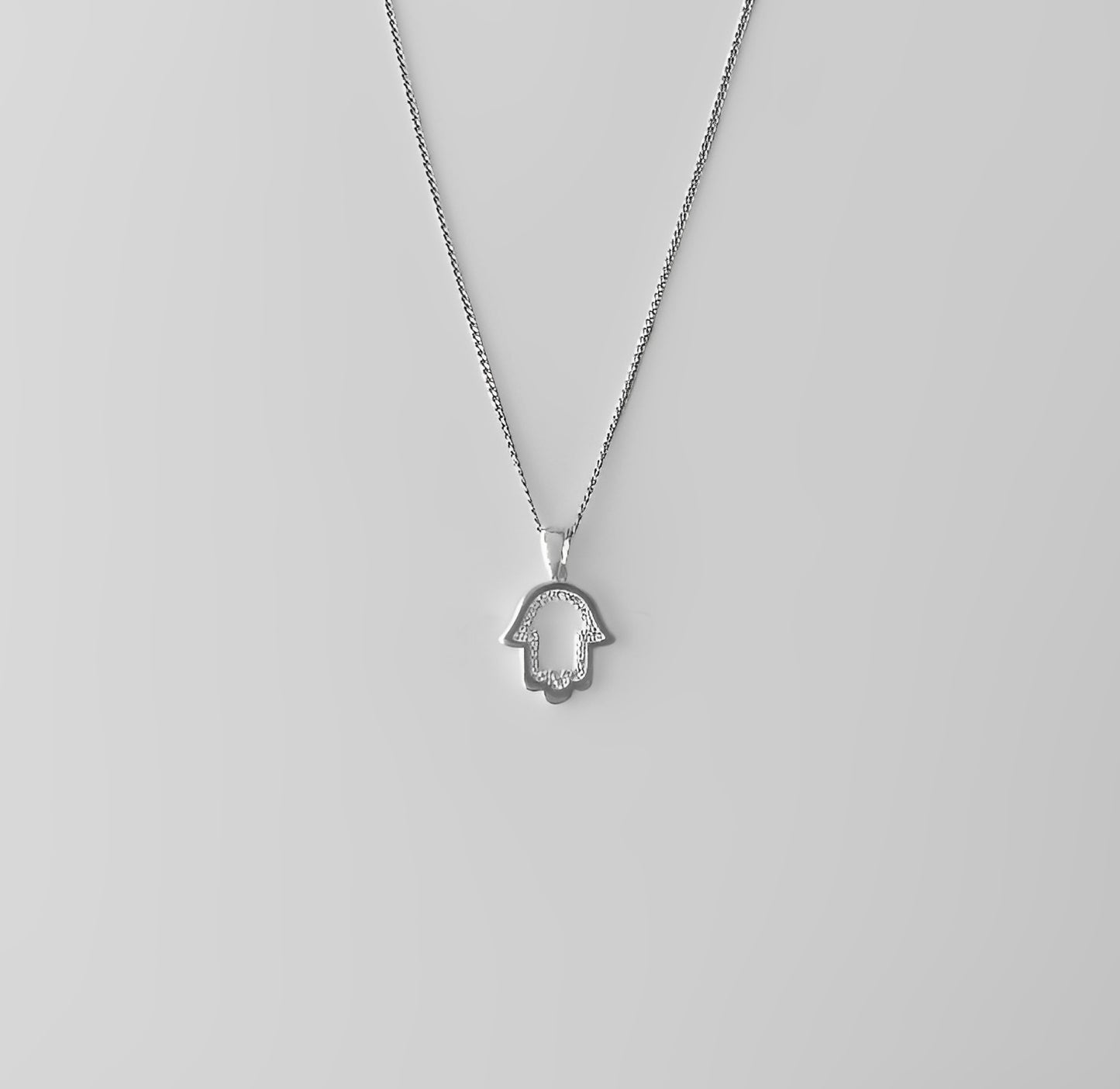 Silver Pendant Fatima Hand Hallow
