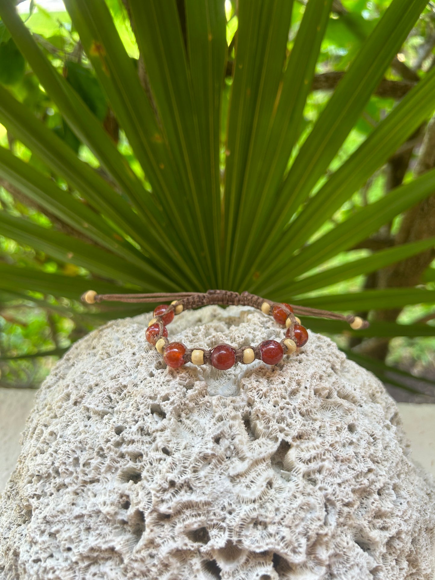 Orange Agate Macrame Bracelet