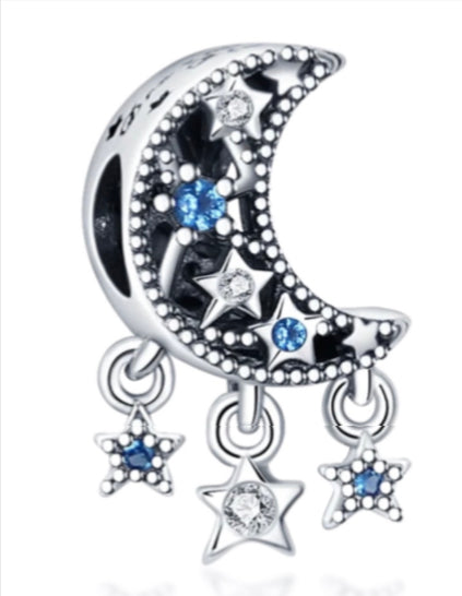 Moon With Stars Charm