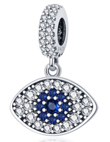 Zirconia Evil Eye Dangle Charm