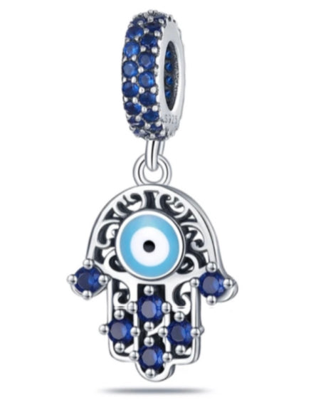Fatima Hand With Blue Evil Eye Charm