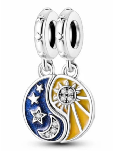 Sun & Moon Ying Yang Two Charm