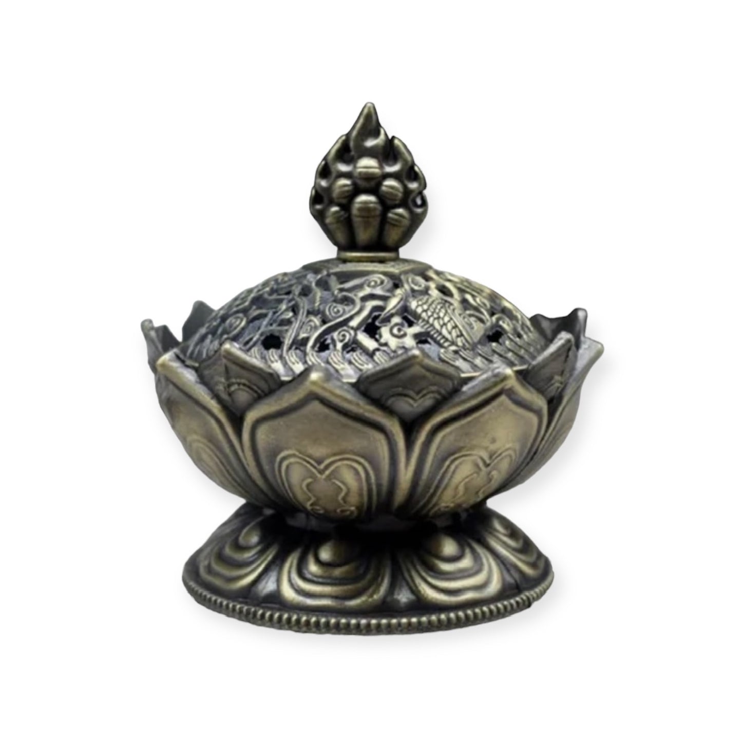 Tibetan Bronze Gold Incense Holder