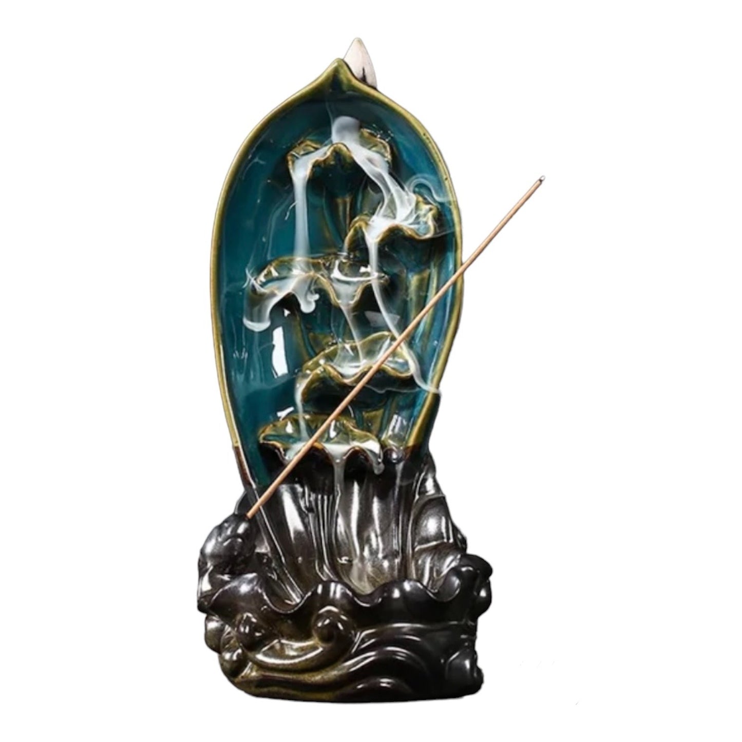 Abstract Waterfall Ceramic Incense Holder