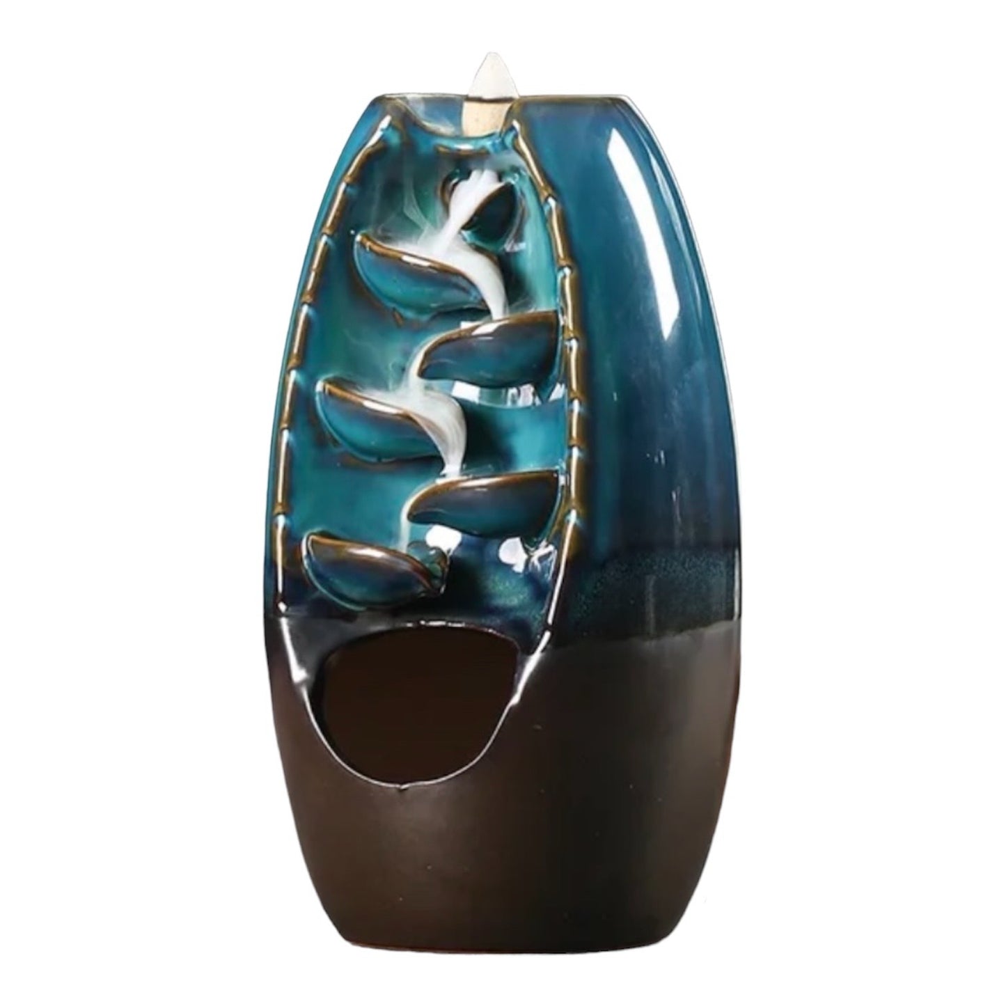 Oval Waterfall Ceramic Incense Holder