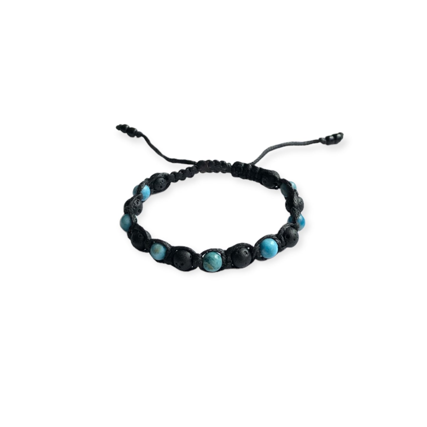 Lava Bead & Apatite Macrame Bracelet