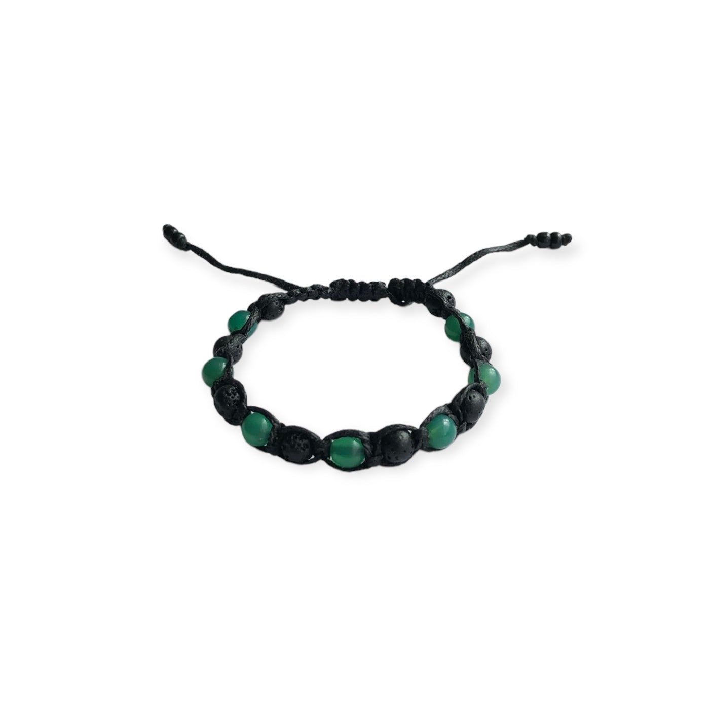 Lava Bead & Aventurine Macrame Bracelet
