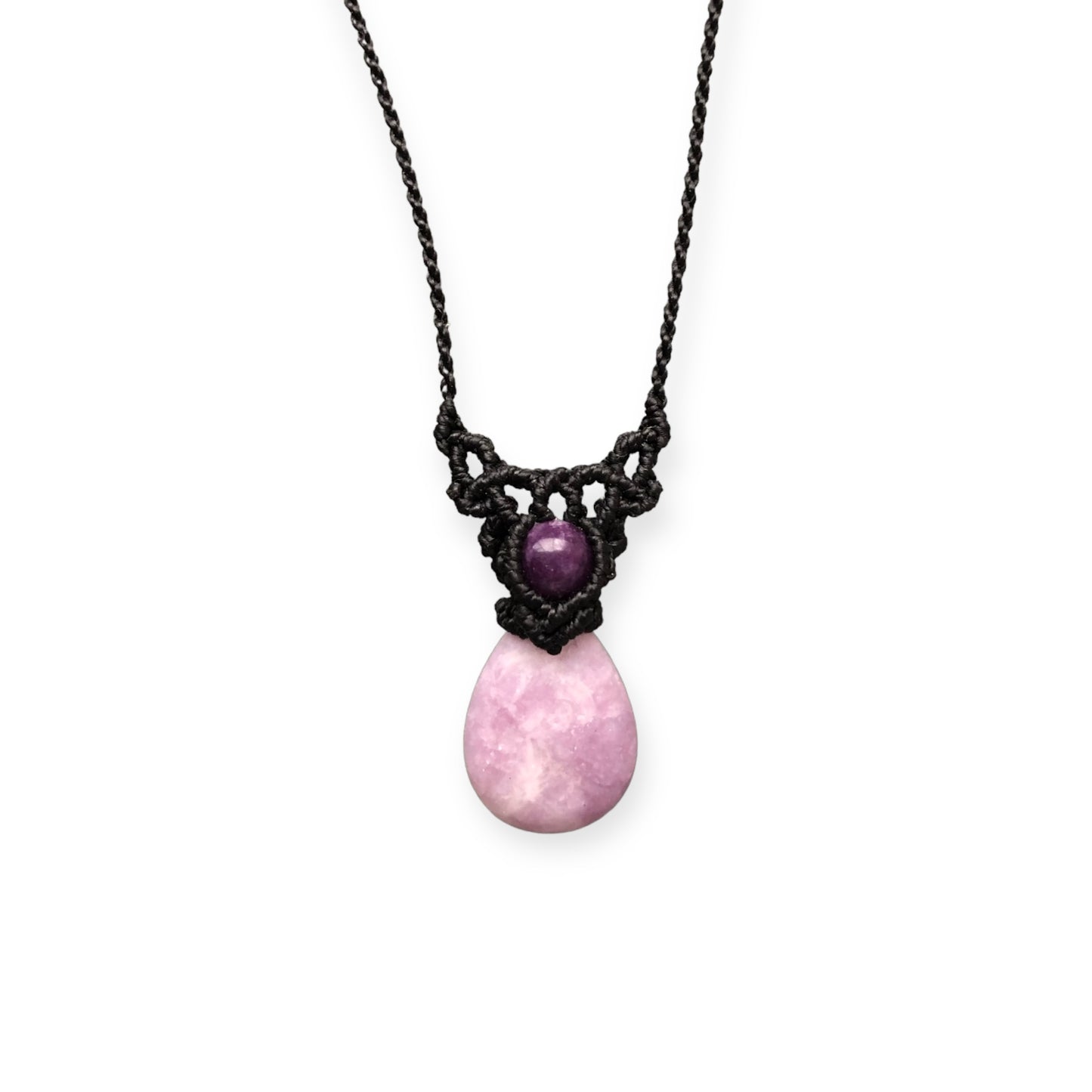 Lilac & Amethyst Macrame Necklace