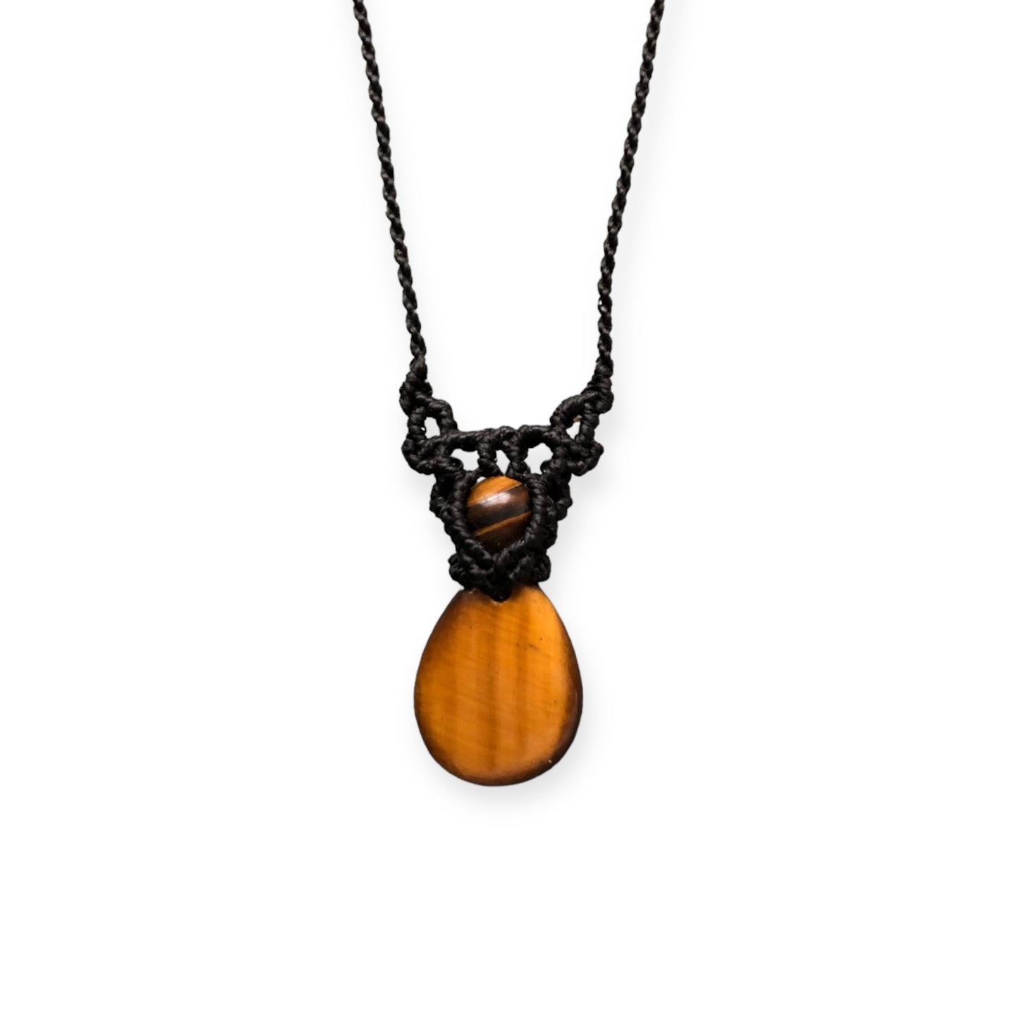Tiger Eye Macrame Necklace