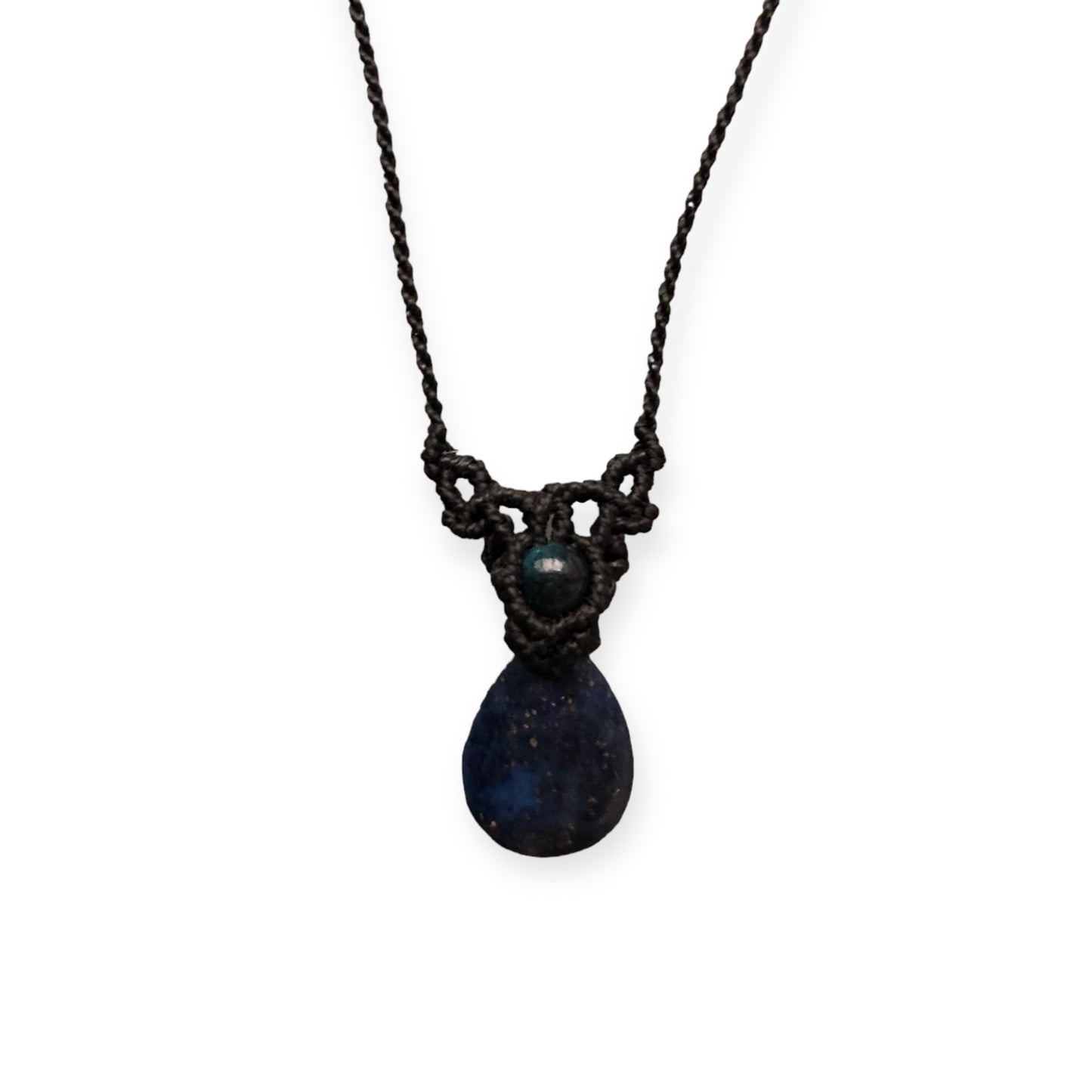 Lapiz Lazuli & Apatite Macrame Necklace