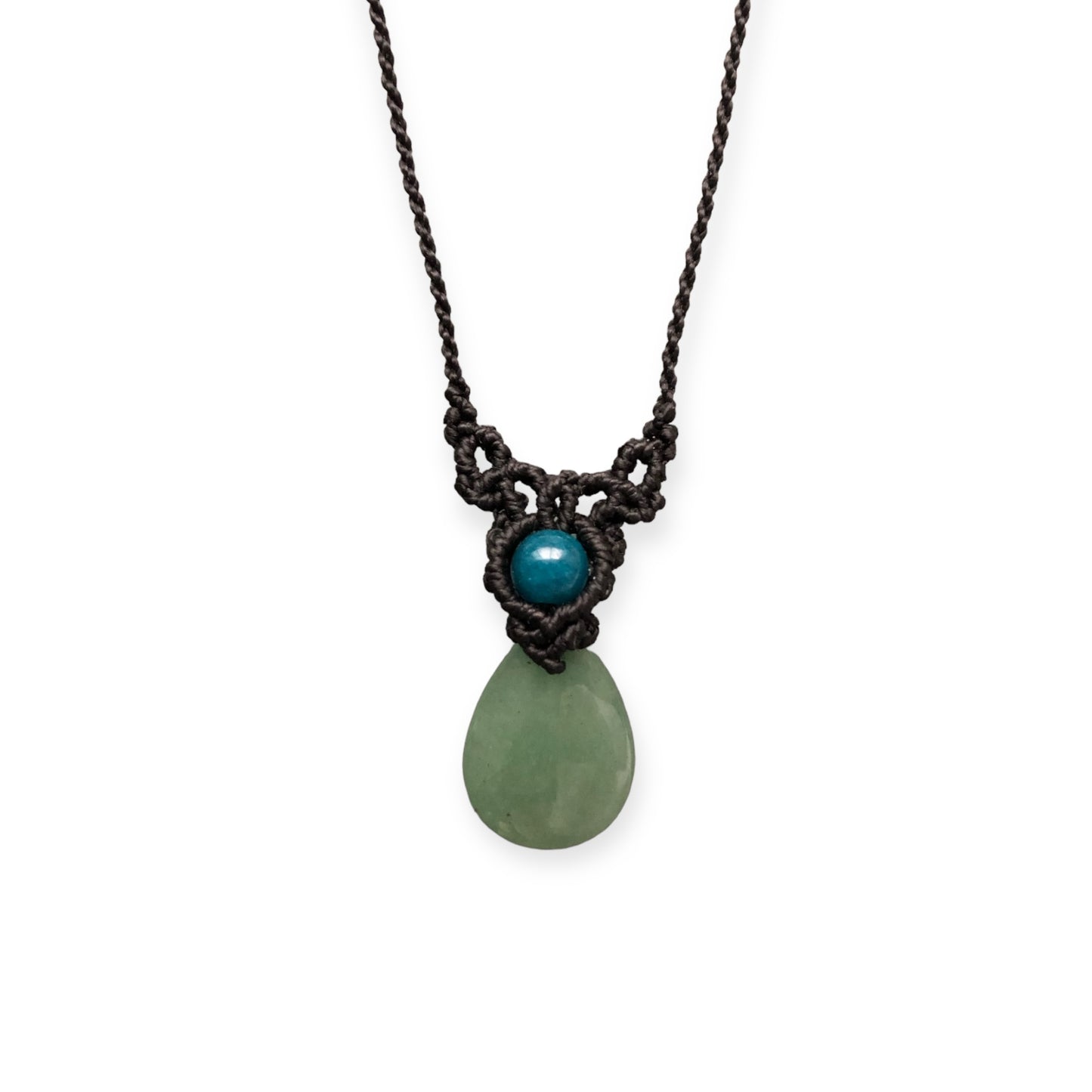 Aventurine & Apatite Macrame Necklace