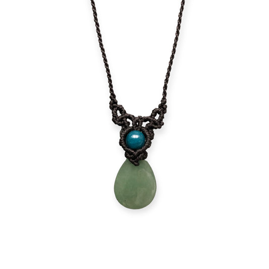 Aventurine & Apatite Macrame Necklace