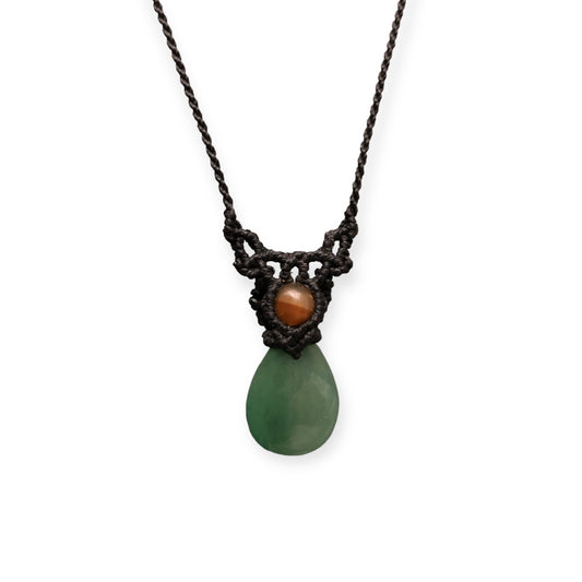 Aventurine & Tiger Eye Macrame Necklace