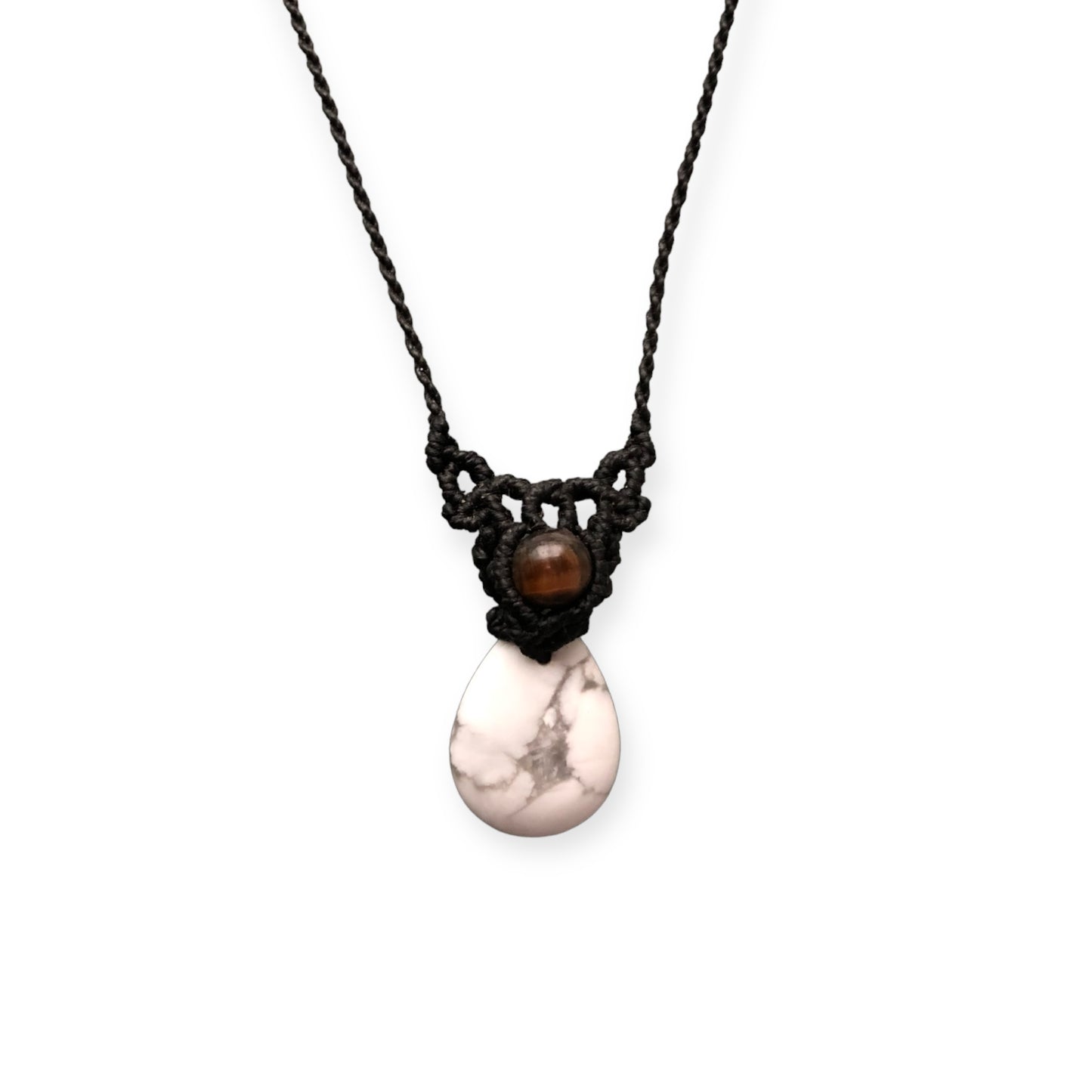 Howlite & Tiger Eye Macrame Necklace