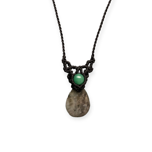 Labradorite & Aventurine Macrame Necklace
