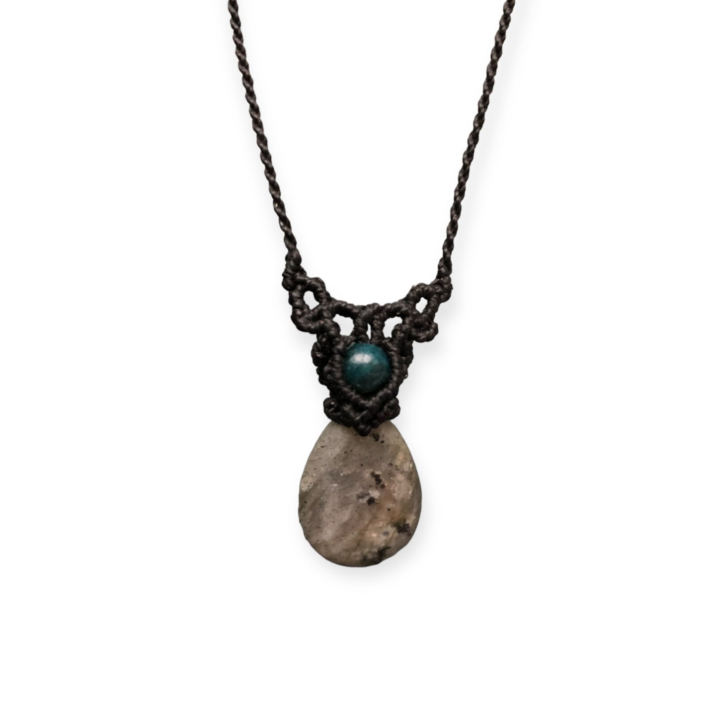 Labradorite & Apatite Macrame Necklace