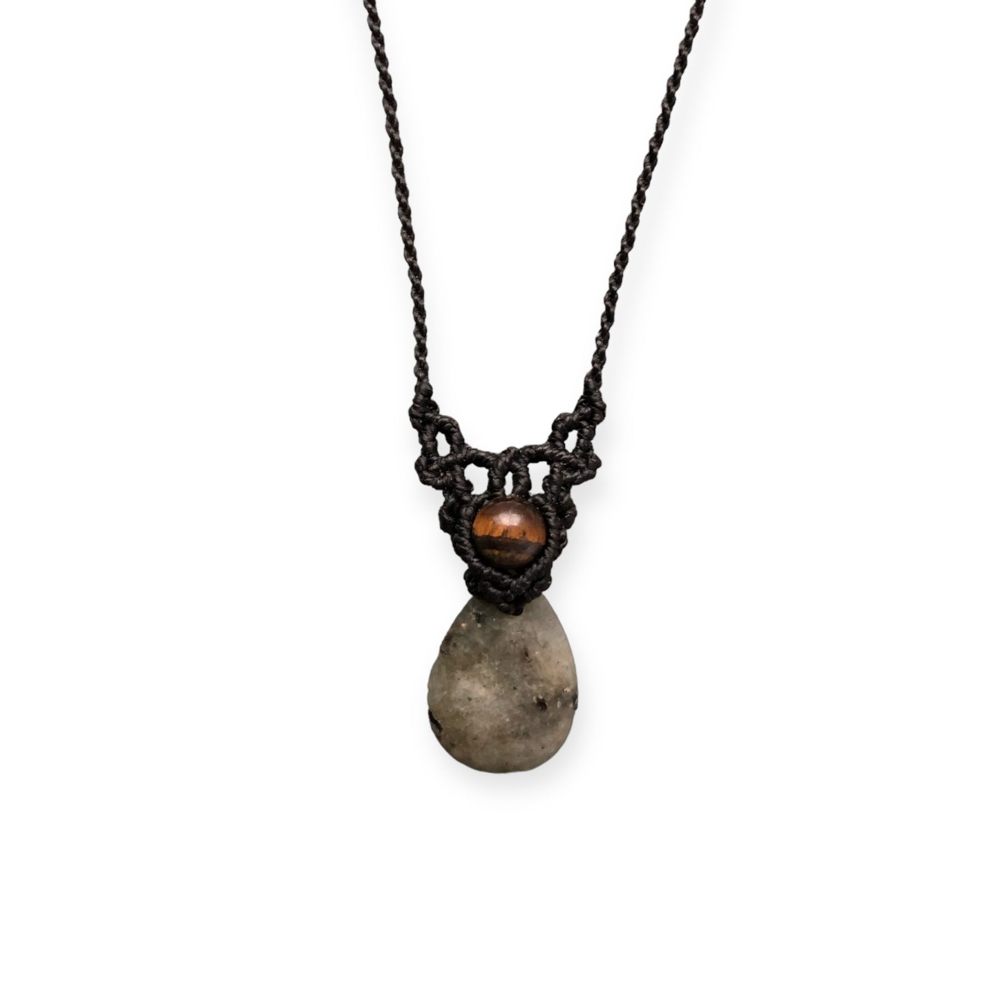Labradorite & Tiger Eye Macrame Necklace