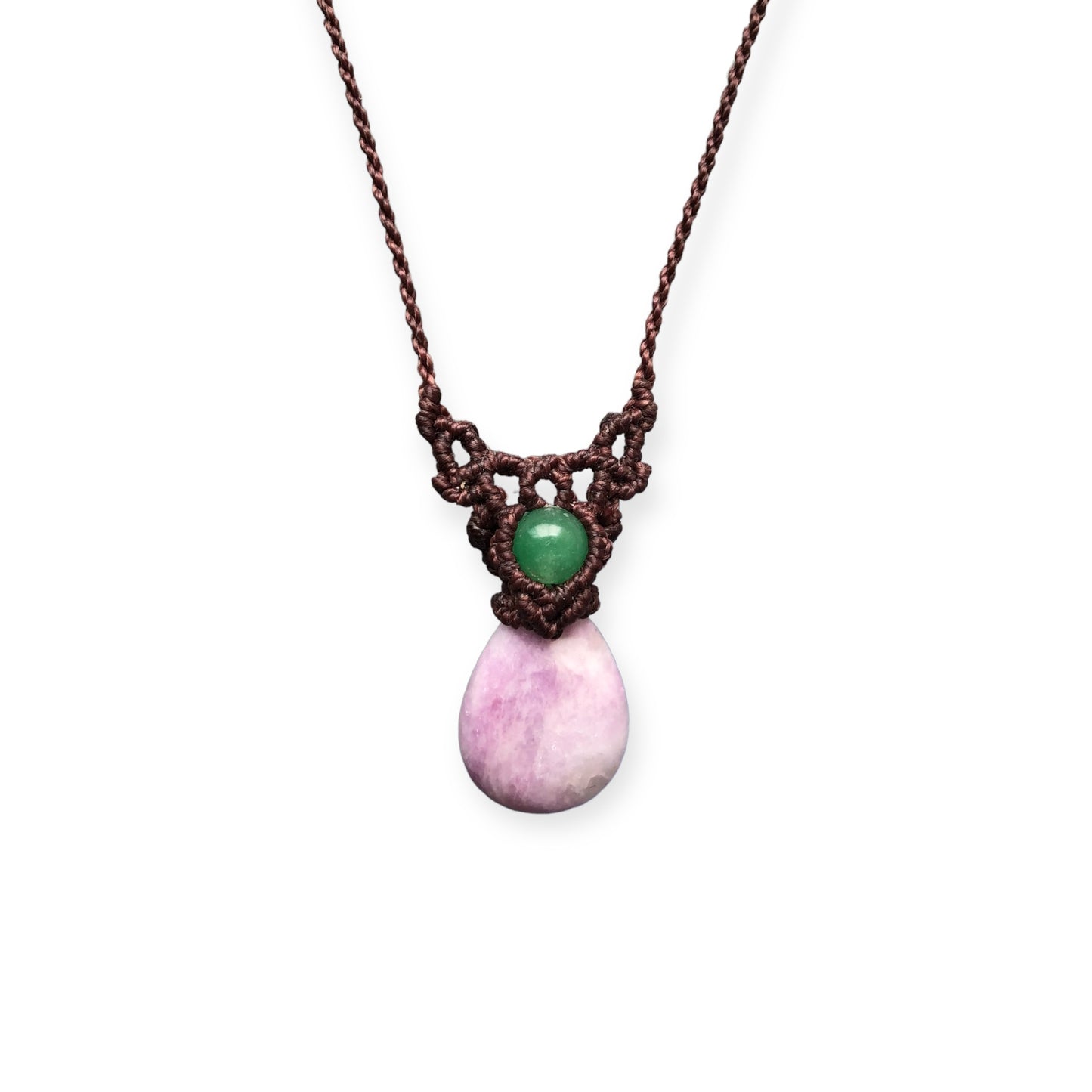 Lilac & Aventurine Macrame Necklace Brown