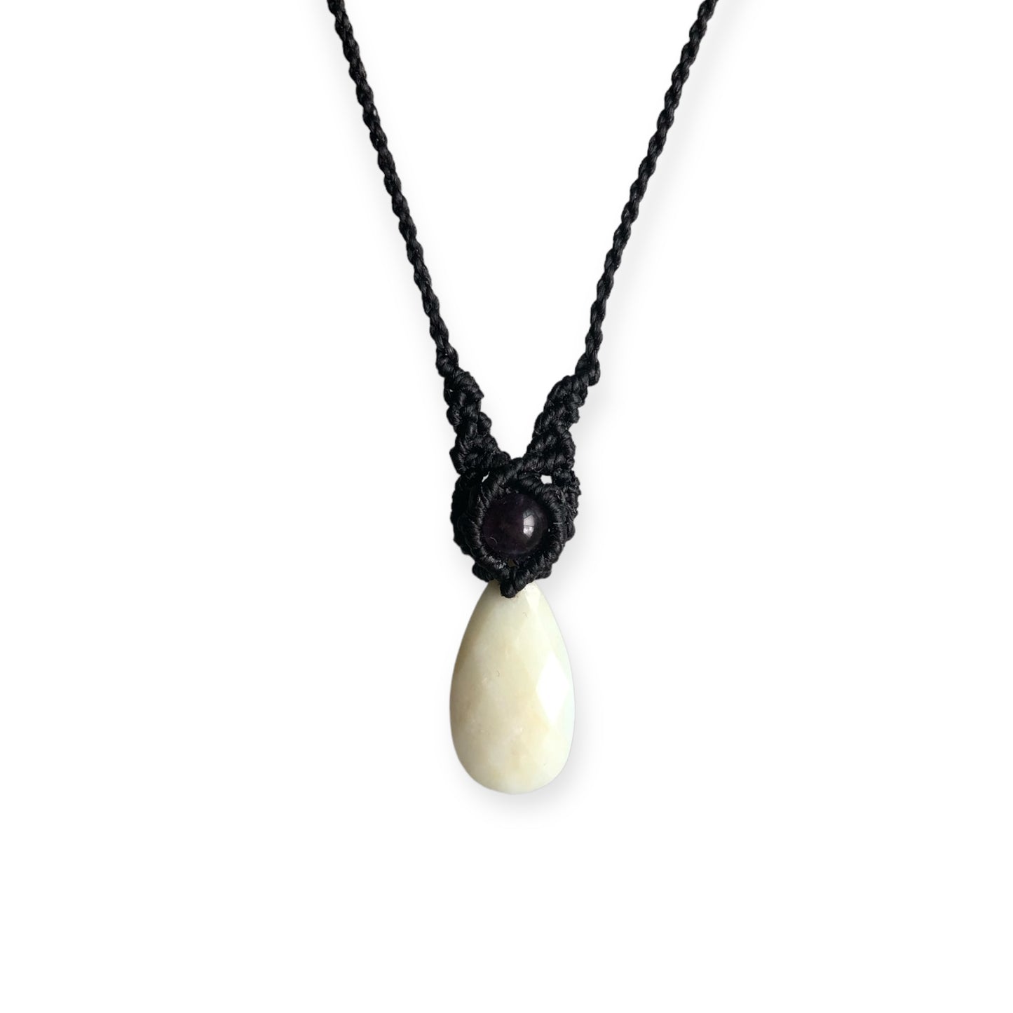 Amazonite & Amethyst Macrame Necklace