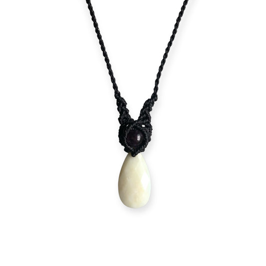 Amazonite & Amethyst Macrame Necklace
