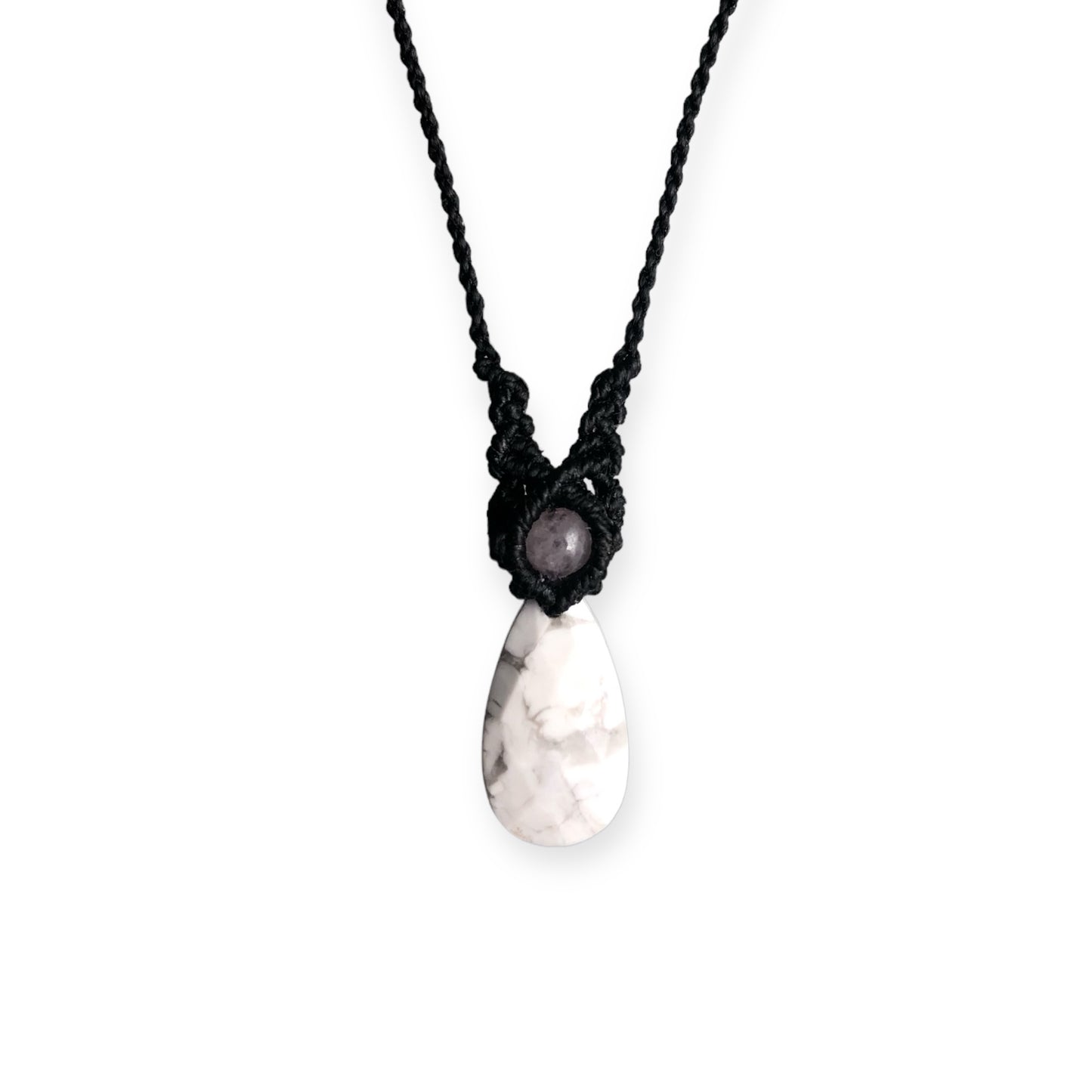 Howlite & Rose Quartz Macrame Necklace