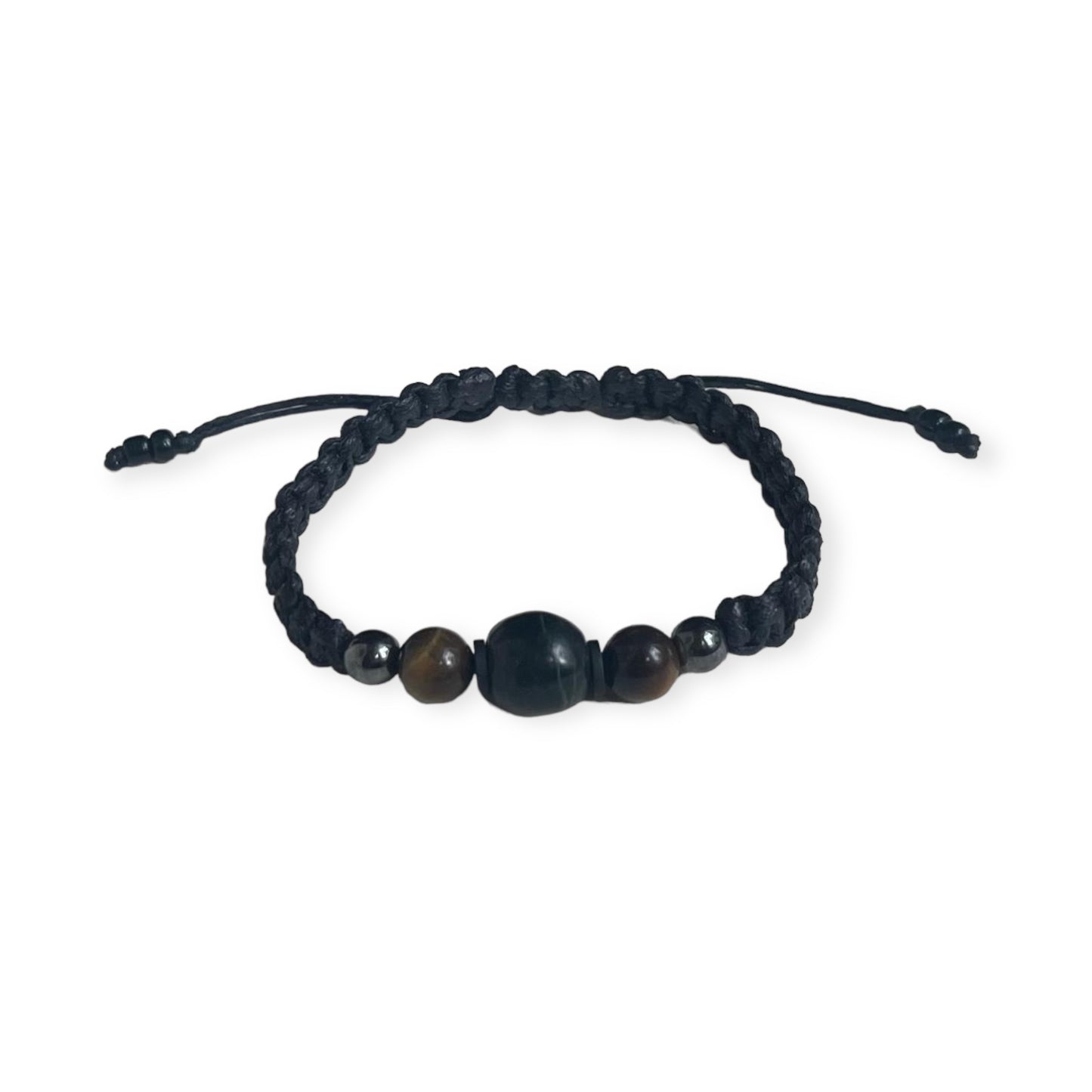 Mexican Jade & Tiger Eye Macrame Bracelet 1