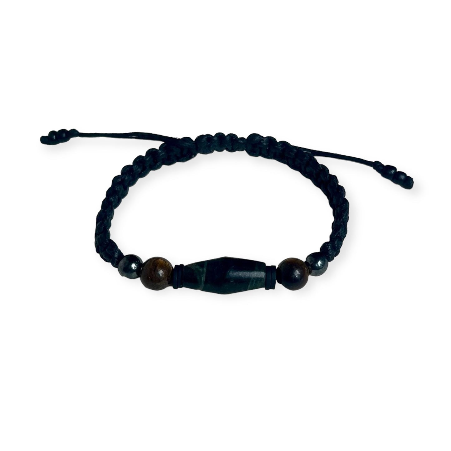 Mexican Jade & Tiger Eye Macrame Bracelet 3