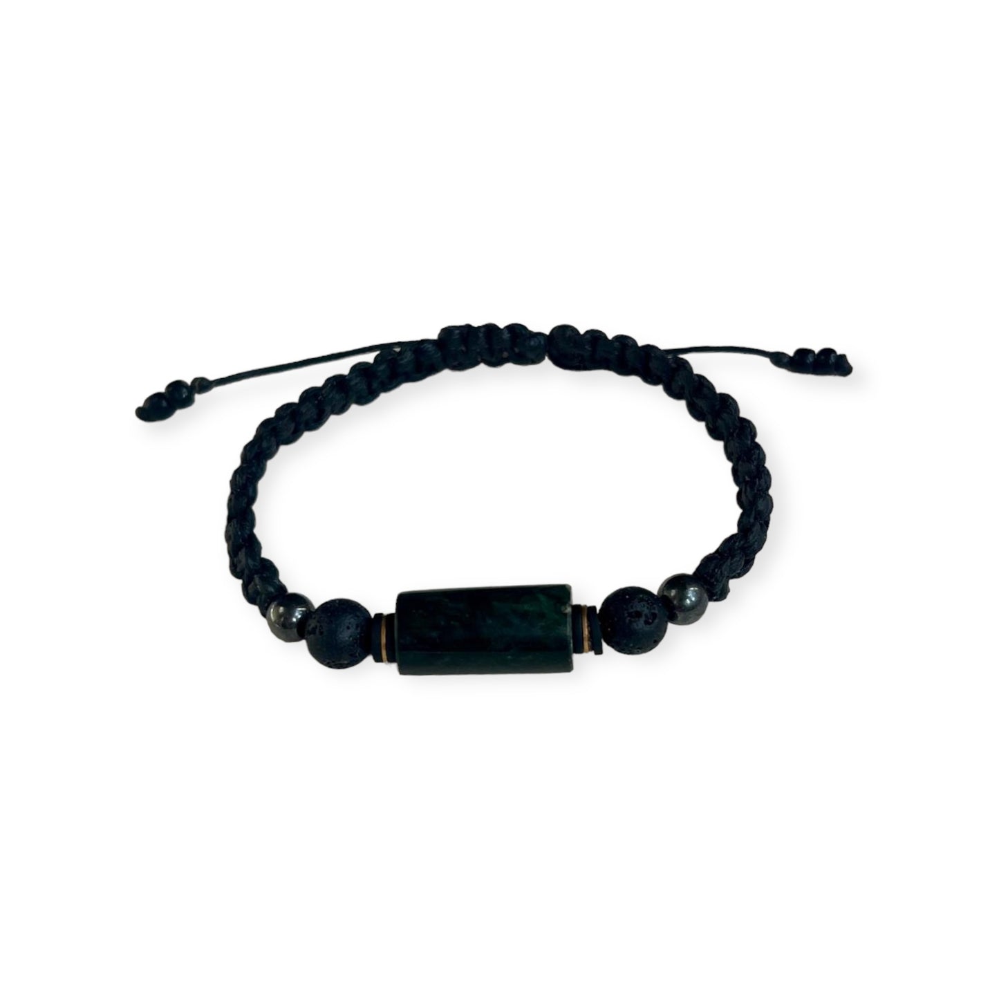 Mexican Jade & Lava Bead Macrame Bracelet 1