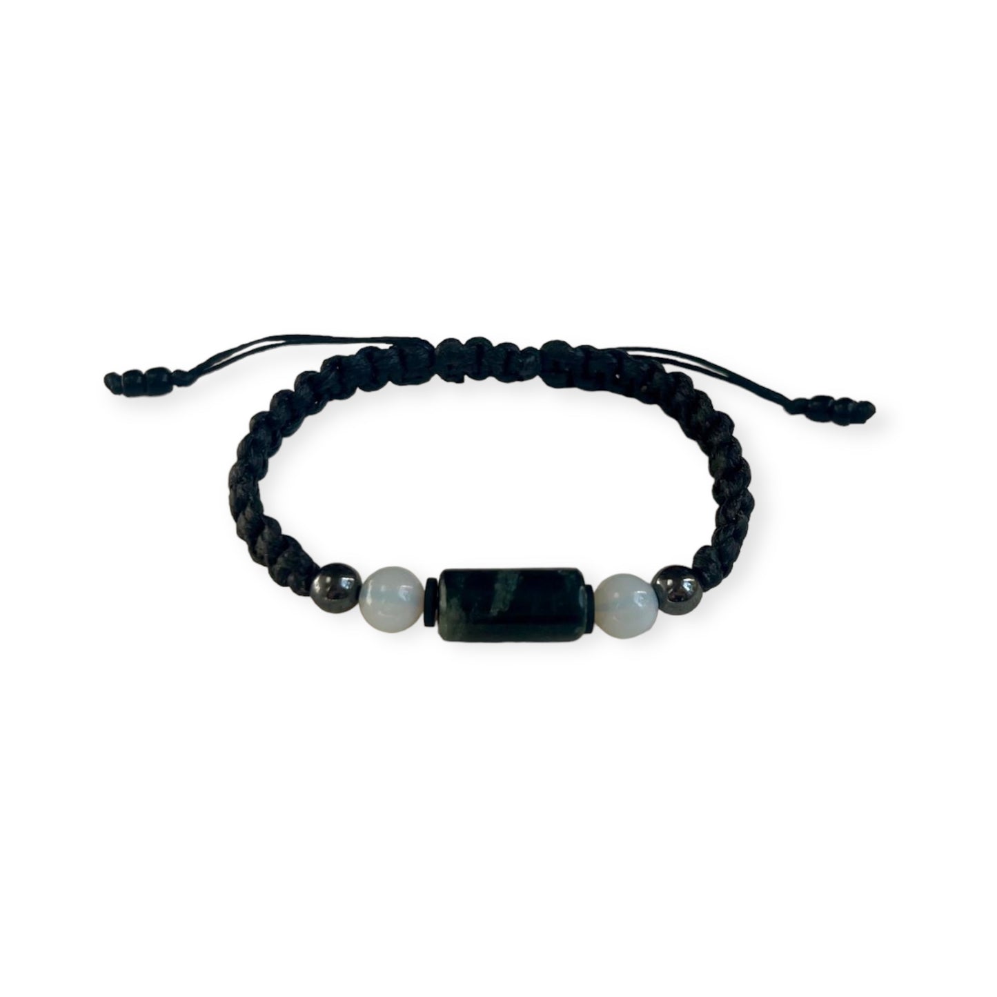 Mexican Jade & Opalite Macrame Bracelet 1