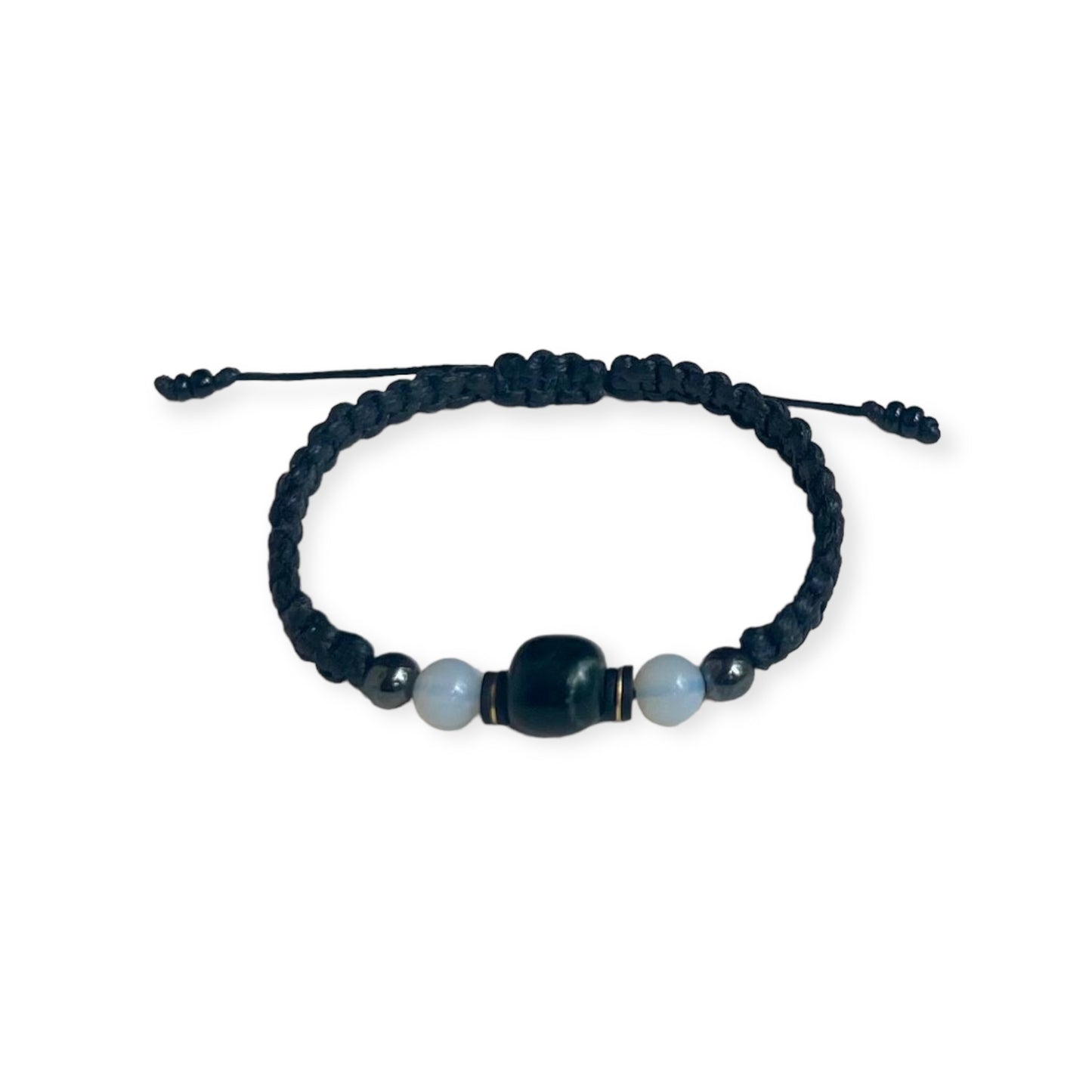 Mexican Jade & Opalite Macrame Bracelet 2