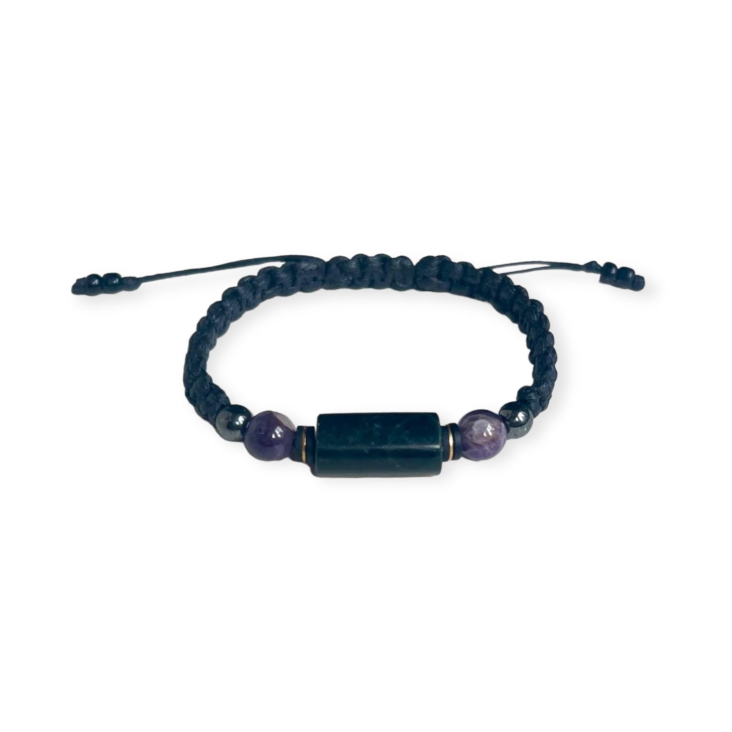 Mexican Jade & Amethyst Macrame Bracelet 2