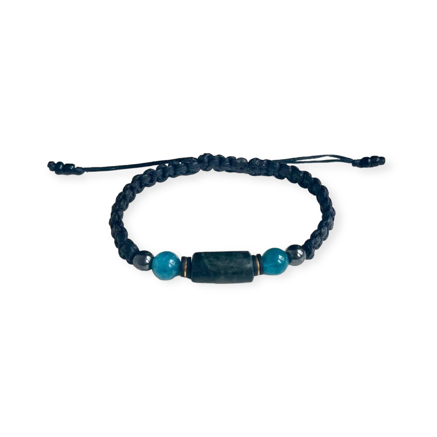 Mexican Jade & Agate Macrame Bracelet 1