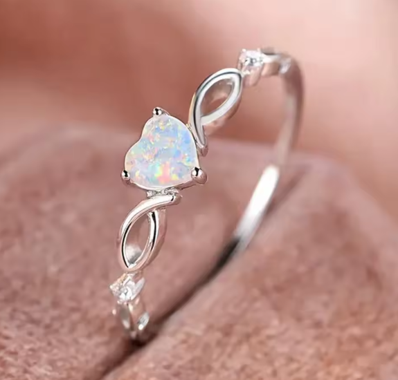 Opal Heart Ring