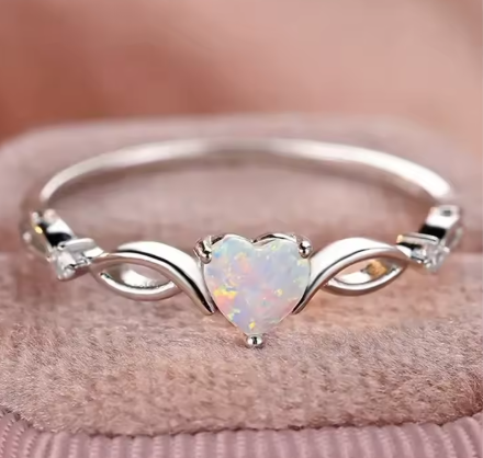 Opal Heart Ring
