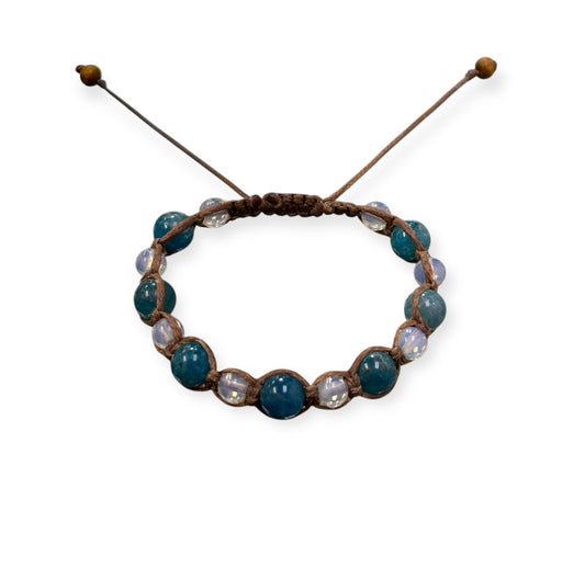 Apatite & Opalite Macrame Bracelet