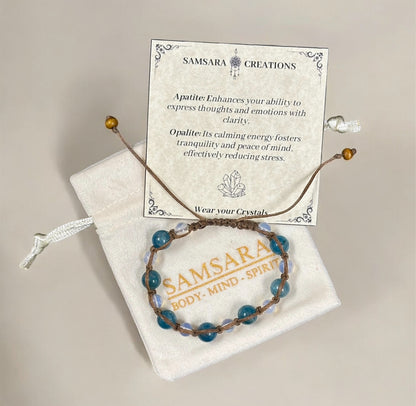 Apatite & Opalite Macrame Bracelet