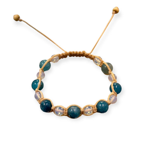 Apatite & Opalite Macrame Bracelet
