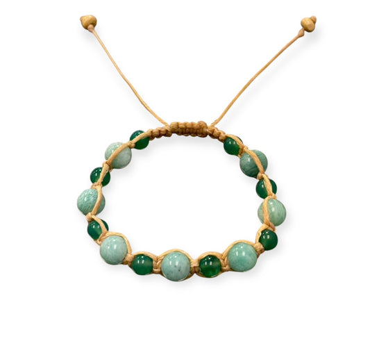 Amazonite & Aventurine Macrame Bracelet