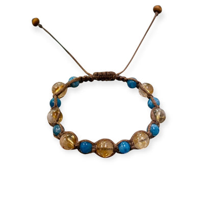 Citrine & Apatite Macrame Bracelet